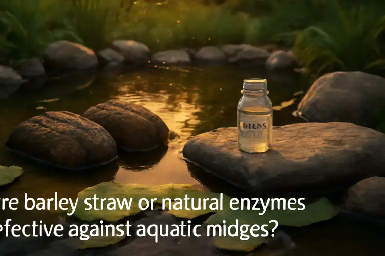 Are barley straw or natural enzymes effective against aquatic midges?