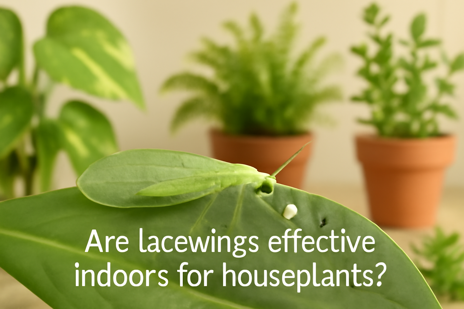 Are lacewings effective indoors for houseplants?