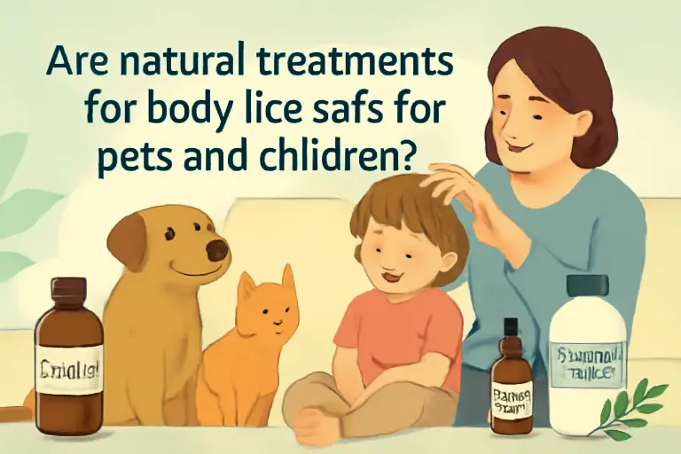 Are natural treatments for body lice safe for pets and children?