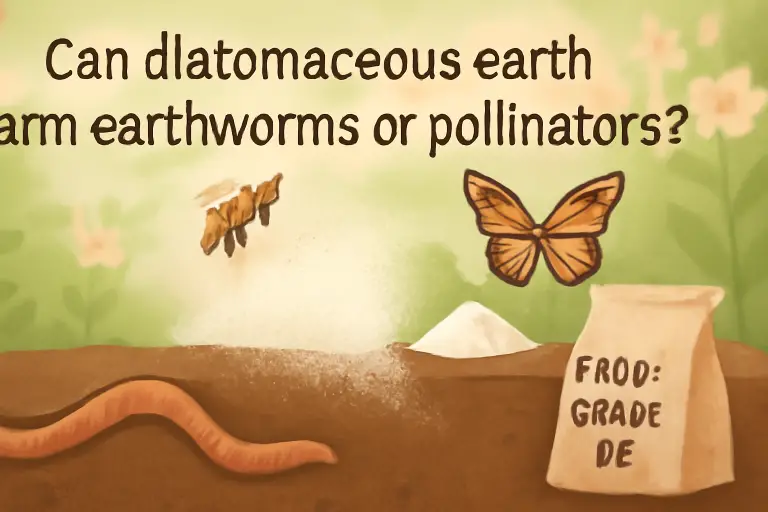 Can diatomaceous earth harm earthworms or pollinators?