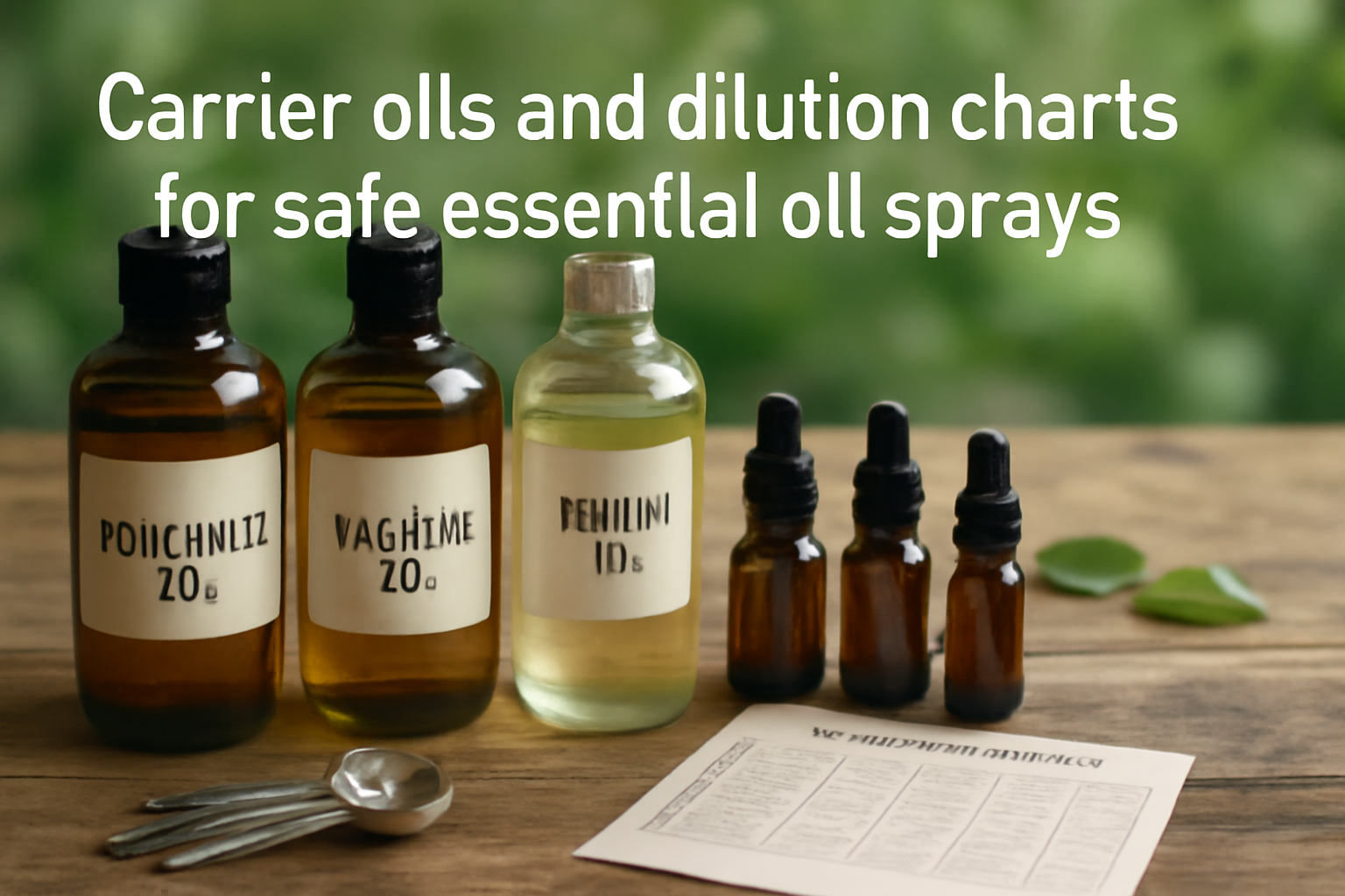 Carrier oils and dilution charts for safe essential oil sprays?