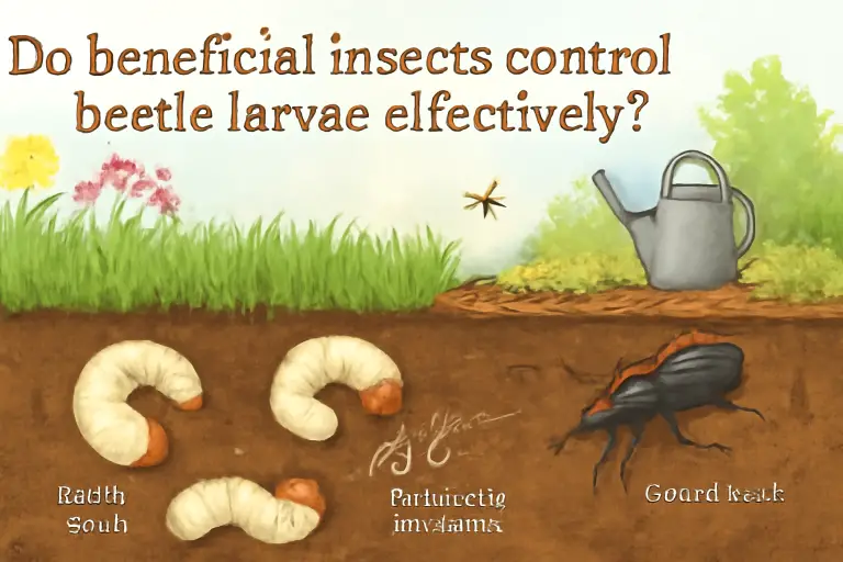 Do beneficial insects control beetles larvae effectively?