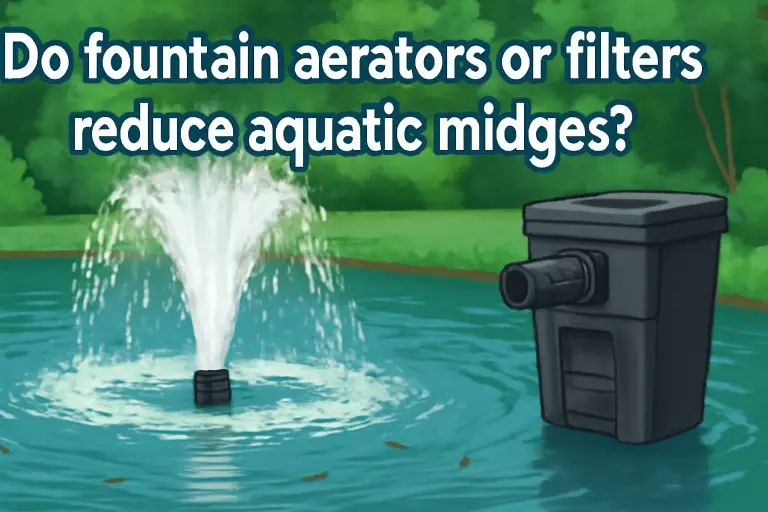 Do fountain aerators or filters reduce aquatic midges?
