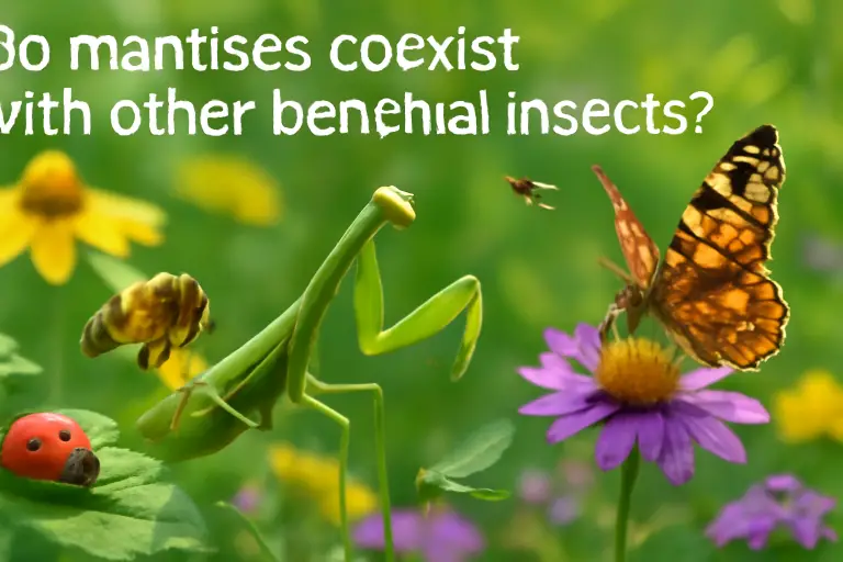 Do mantises coexist with other beneficial insects?