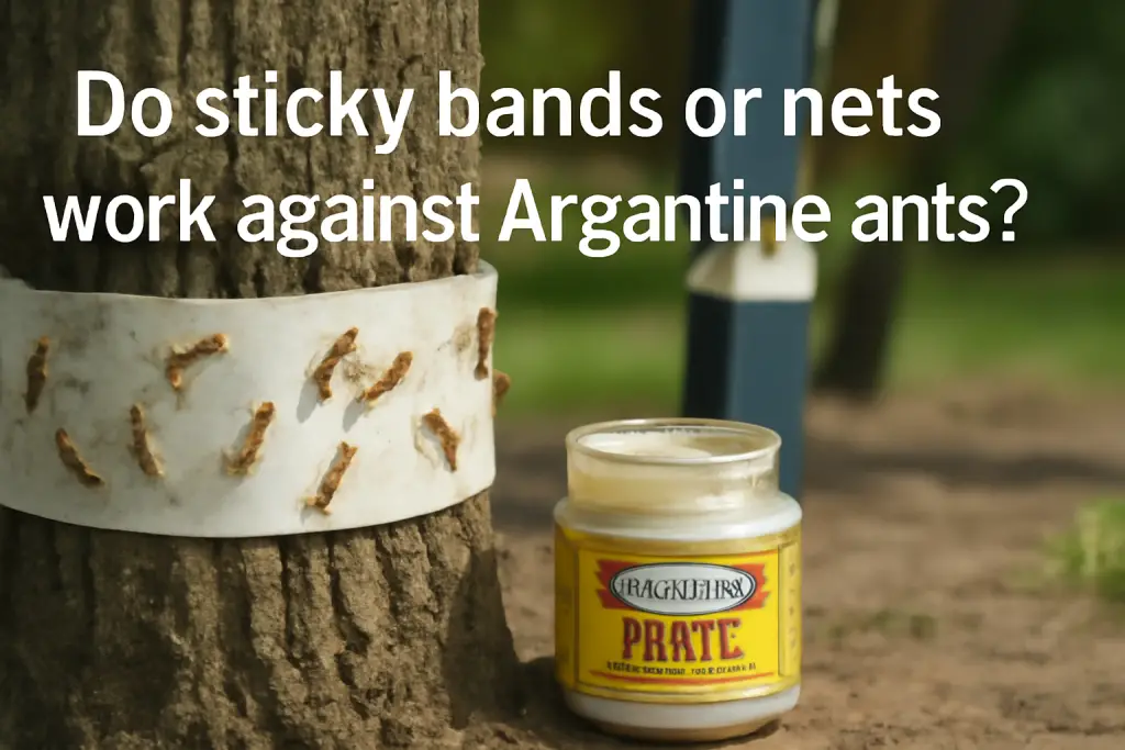 Do sticky bands or nets work against argentine ants?