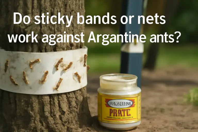 Do sticky bands or nets work against argentine ants?