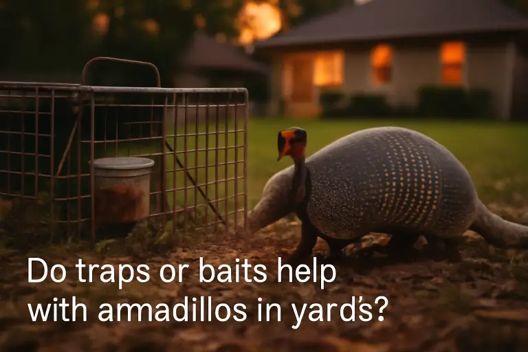 Do traps or baits help with armadillos in yards?