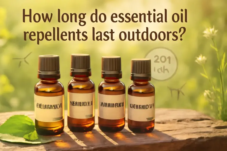How long do essential oil repellents last outdoors?