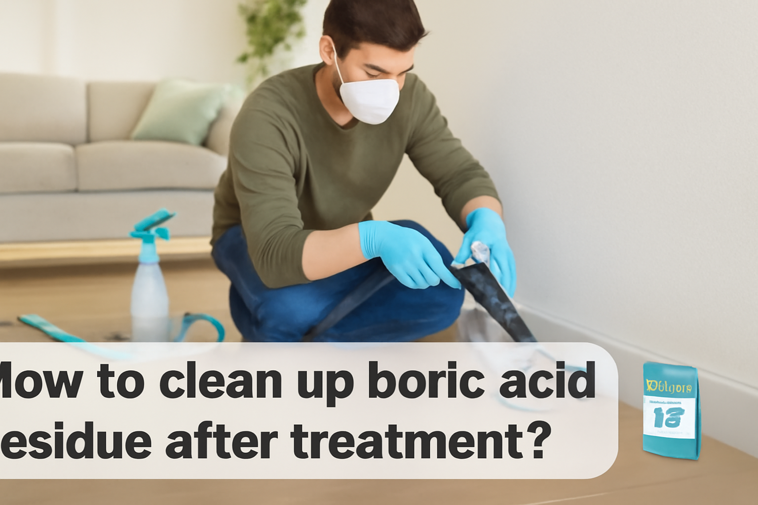 How to clean up boric acid residue after treatment?