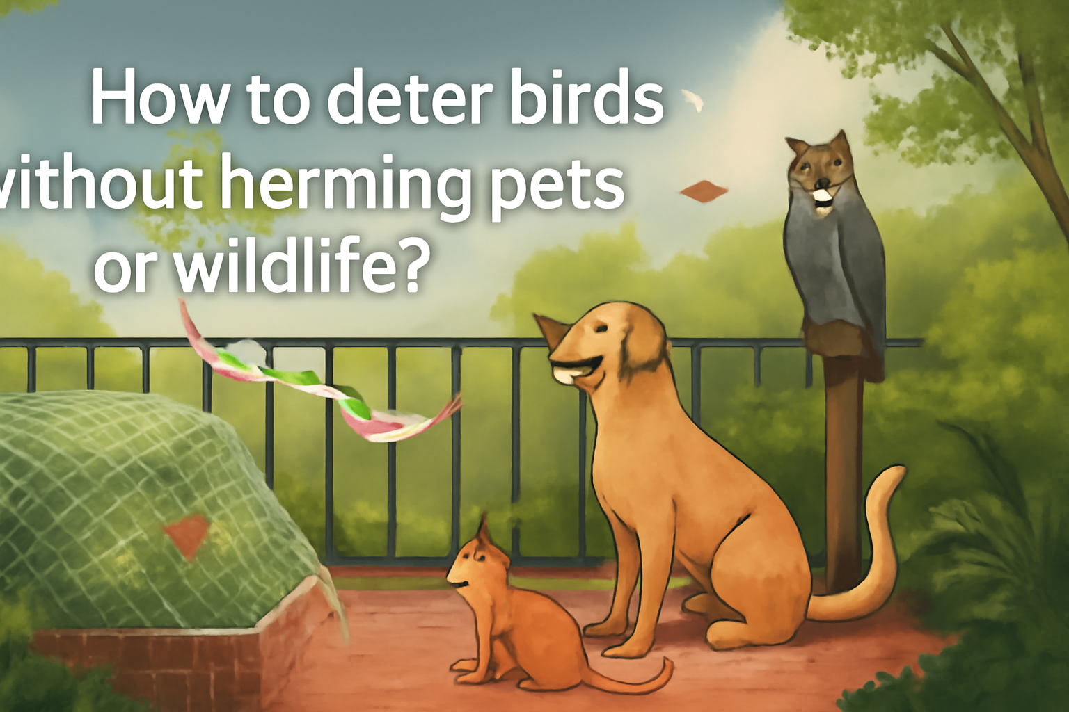 How to deter birds without harming pets or wildlife?
