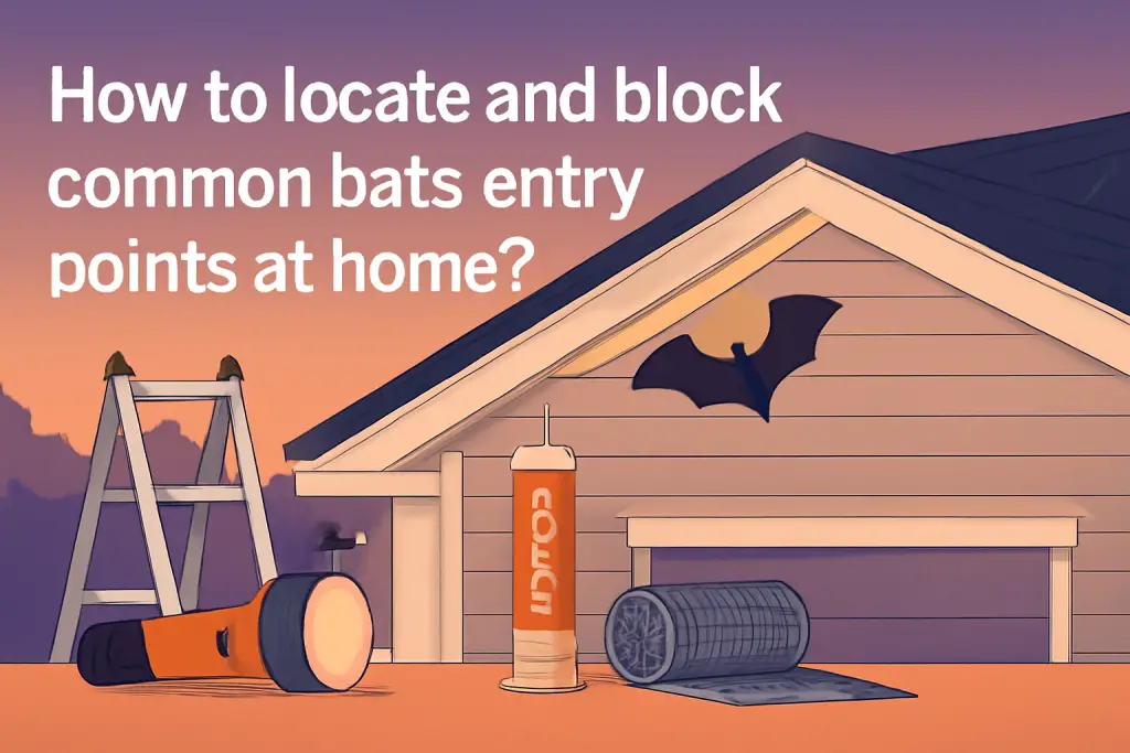 How to locate and block common bats entry points at home?