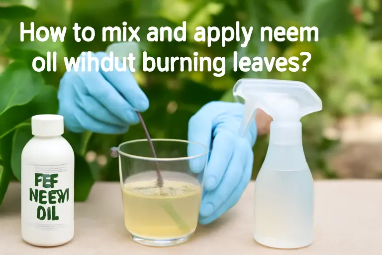 How to mix and apply neem oil without burning leaves?