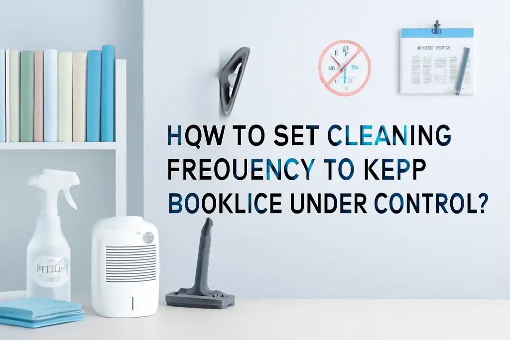 How to set cleaning frequency to keep booklice under control?