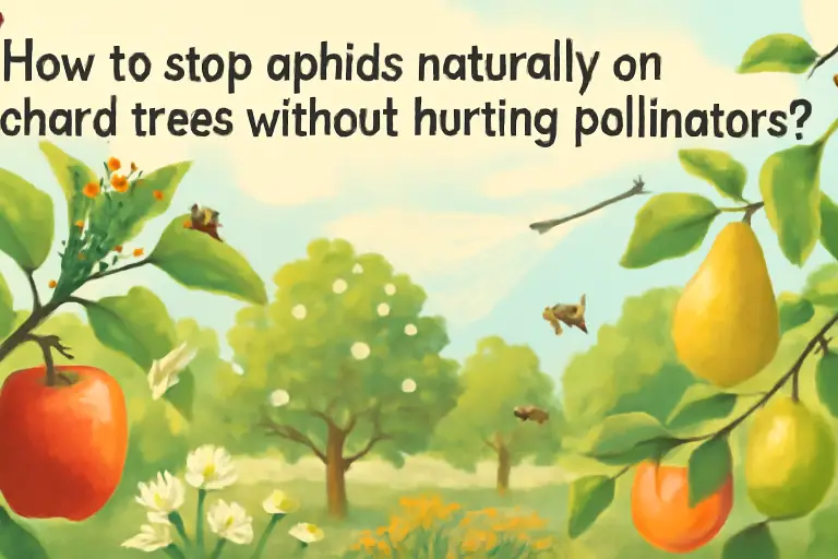 How to stop aphids naturally on orchard trees without hurting pollinators?