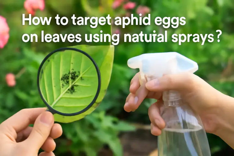 How to target aphids eggs on leaves using natural sprays?