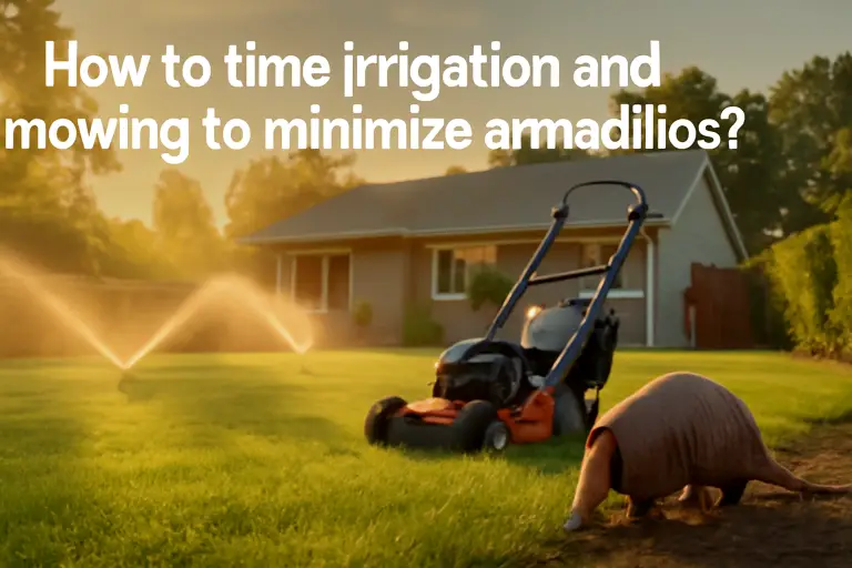 How to time irrigation and mowing to minimize armadillos?