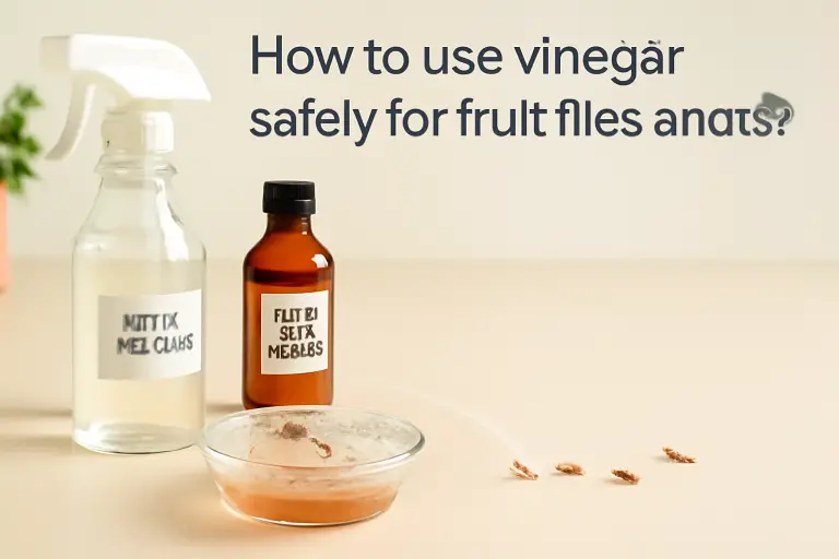 How to use vinegar safely for fruit flies and ants?