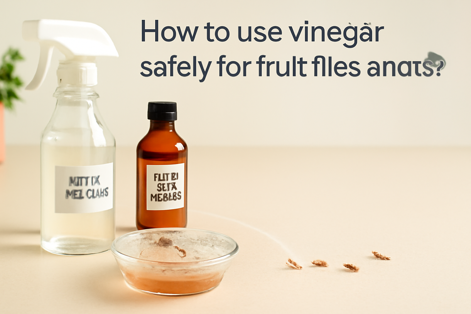 How to use vinegar safely for fruit flies and ants?