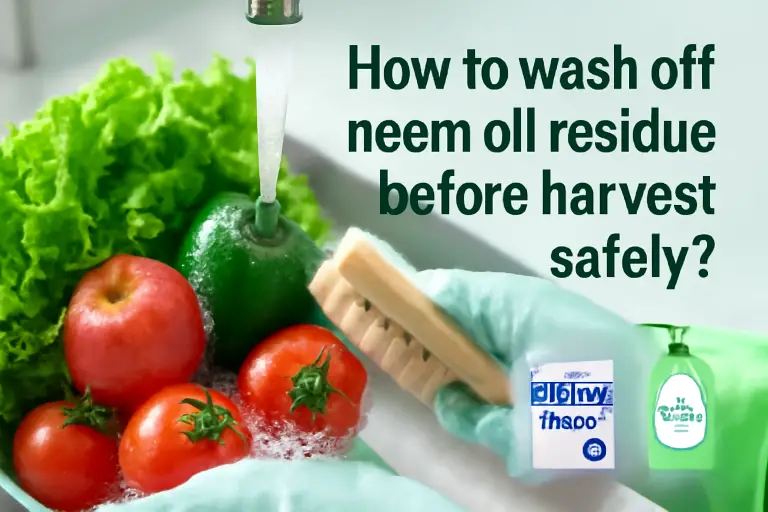 How to wash off neem oil residue before harvest safely?