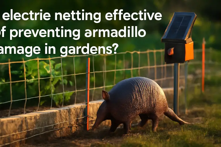 Is electric netting effective for preventing armadillos damage in gardens?