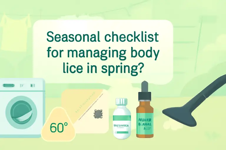 Seasonal checklist for managing body lice in spring?