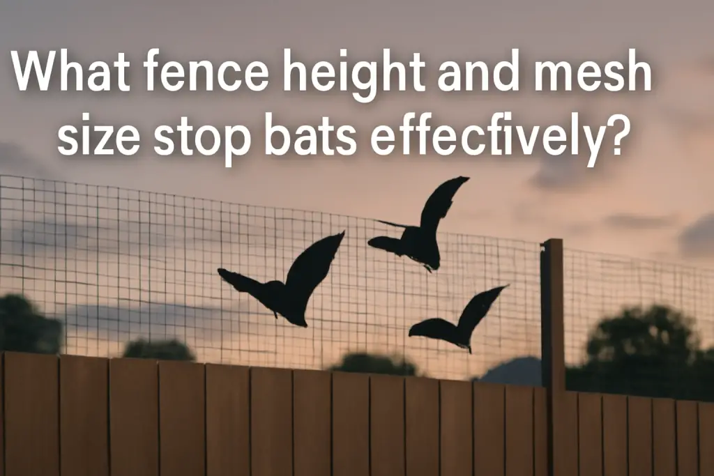 What fence height and mesh size stop bats effectively?