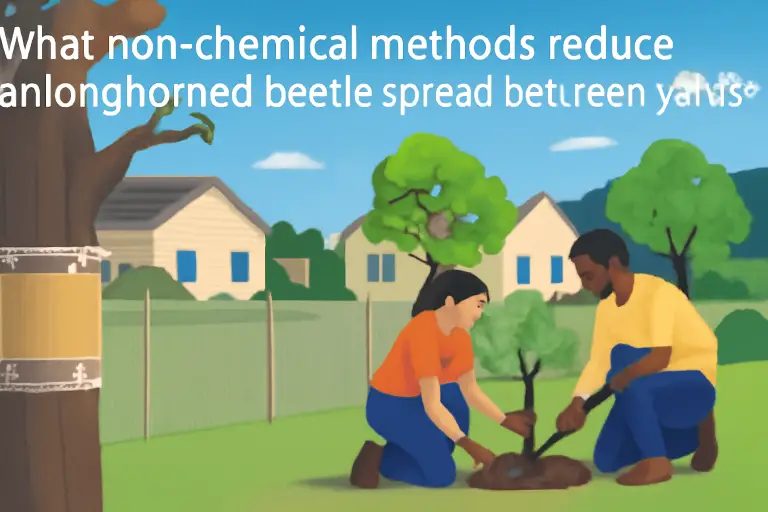 What non-chemical methods reduce asian longhorned beetle spread between yards?