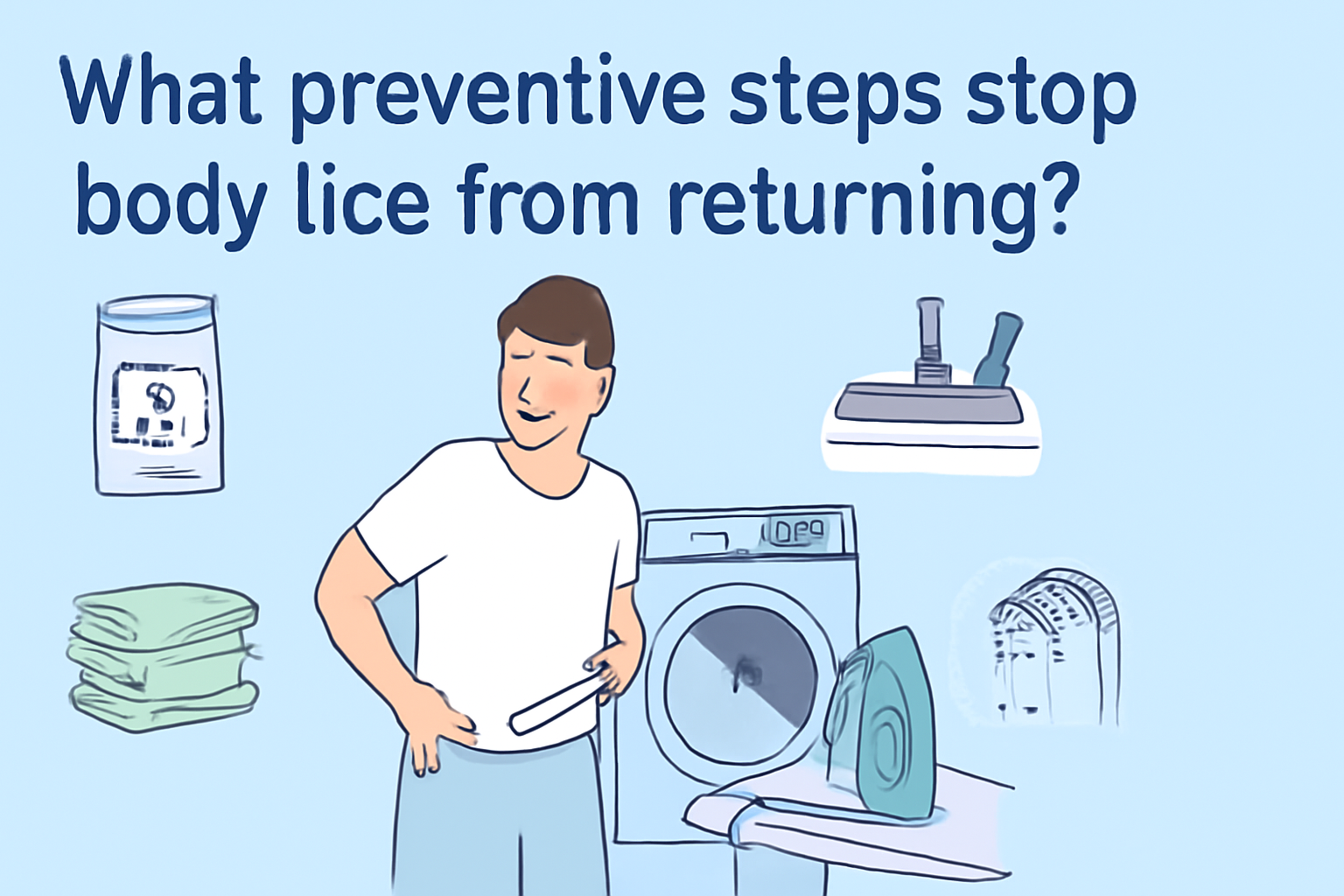 What preventive steps stop body lice from returning?