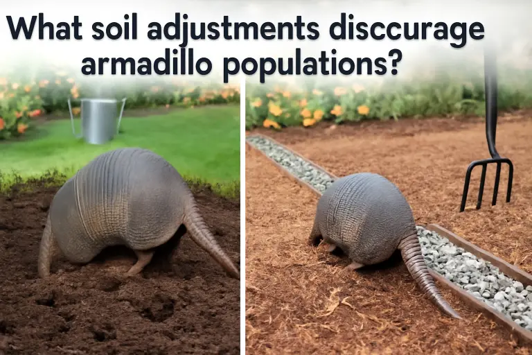 What soil adjustments discourage armadillos populations?