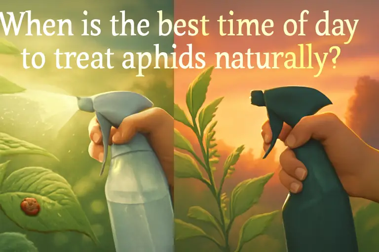When is the best time of day to treat aphids naturally?