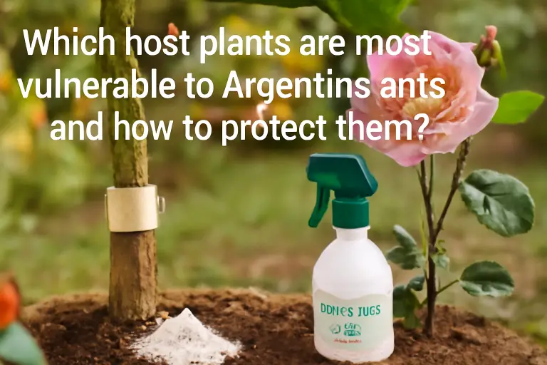 Which host plants are most vulnerable to argentine ants and how to protect them?