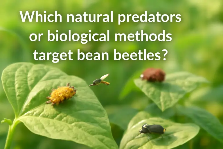 Which natural predators or biological methods target bean beetles?