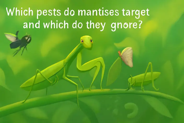 Which pests do mantises target and which do they ignore?