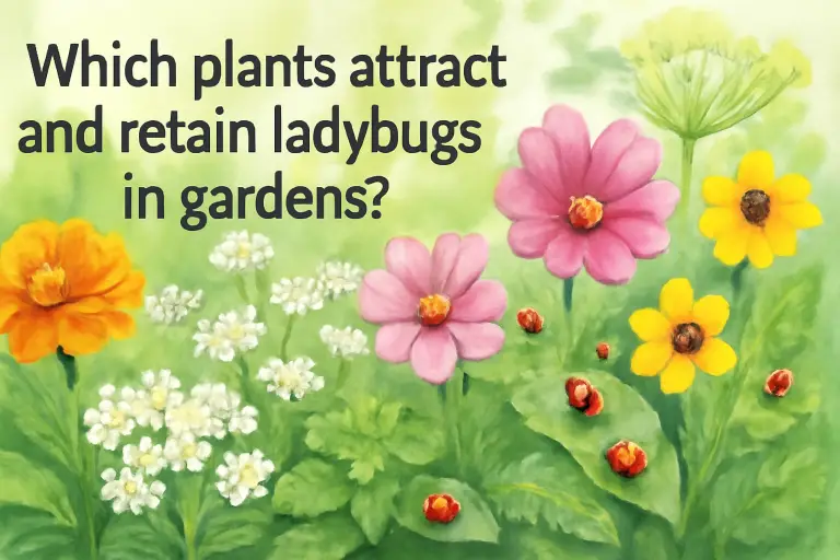 Which plants attract and retain ladybugs in gardens?
