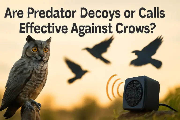 Are predator decoys or calls effective against crows?