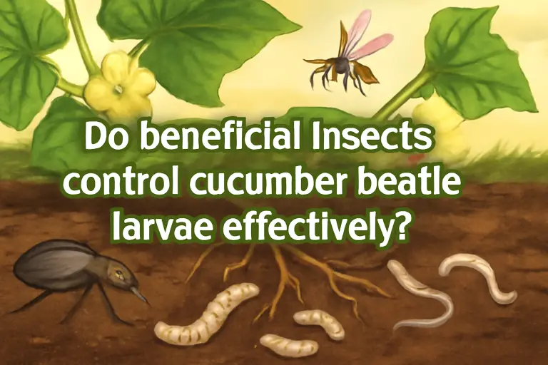 Do beneficial insects control cucumber beetles larvae effectively?