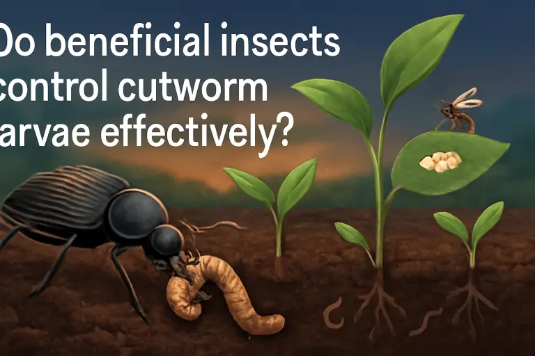 Do beneficial insects control cutworms larvae effectively?