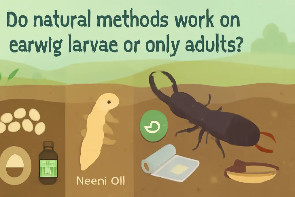 Do natural methods work on earwigs larvae or only adults?