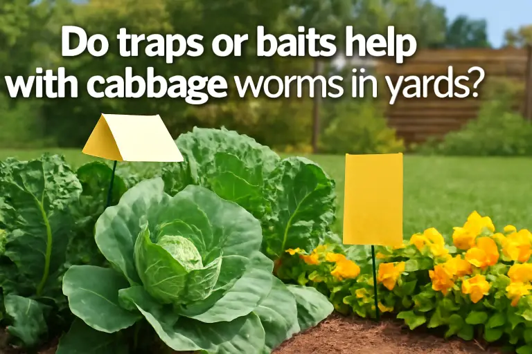 Do traps or baits help with cabbage worms in yards?