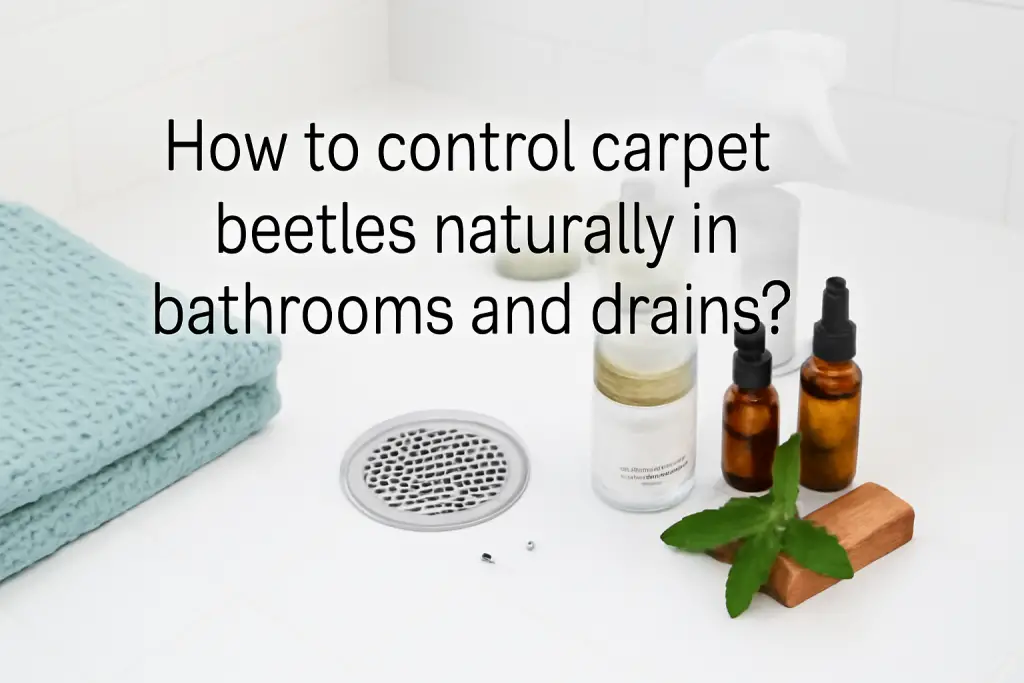 How to control carpet beetles naturally in bathrooms and drains?