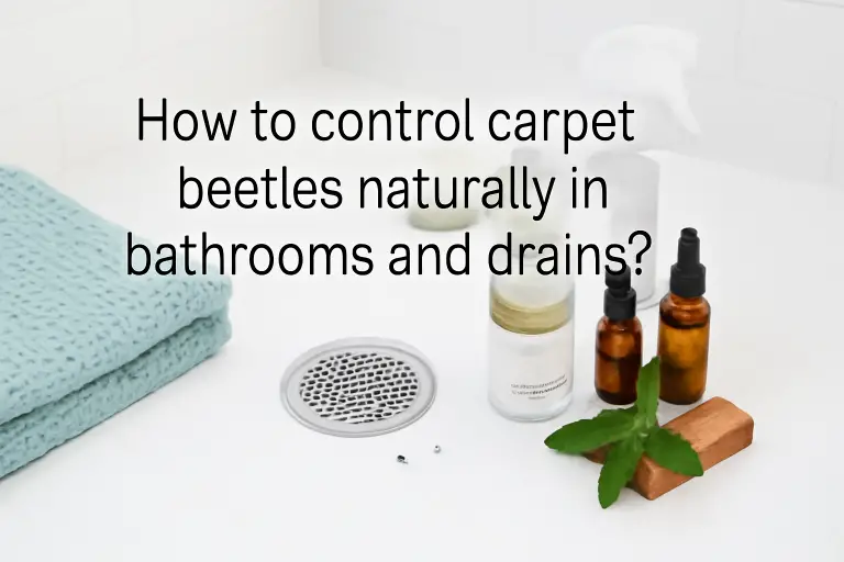 How to control carpet beetles naturally in bathrooms and drains?