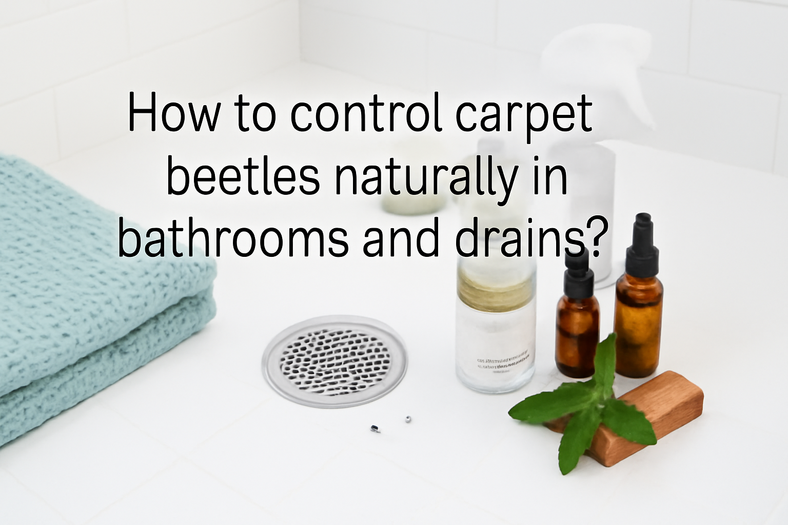 How to control carpet beetles naturally in bathrooms and drains?