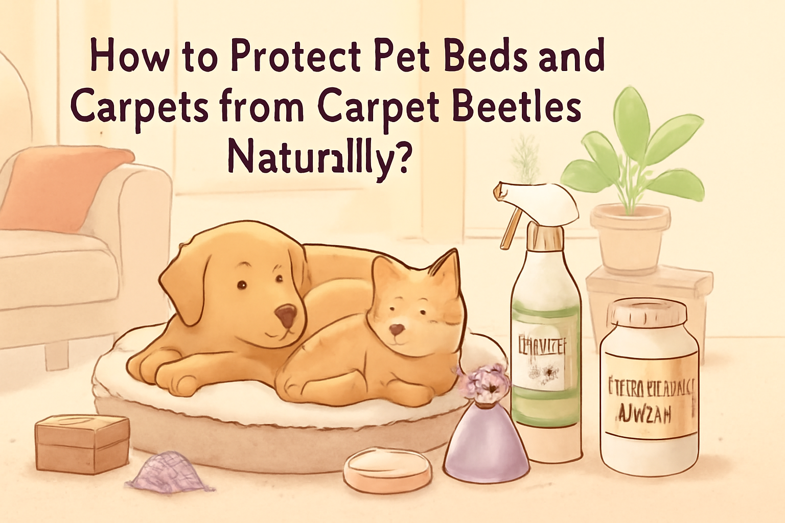 How to protect pet beds and carpets from carpet beetles naturally?