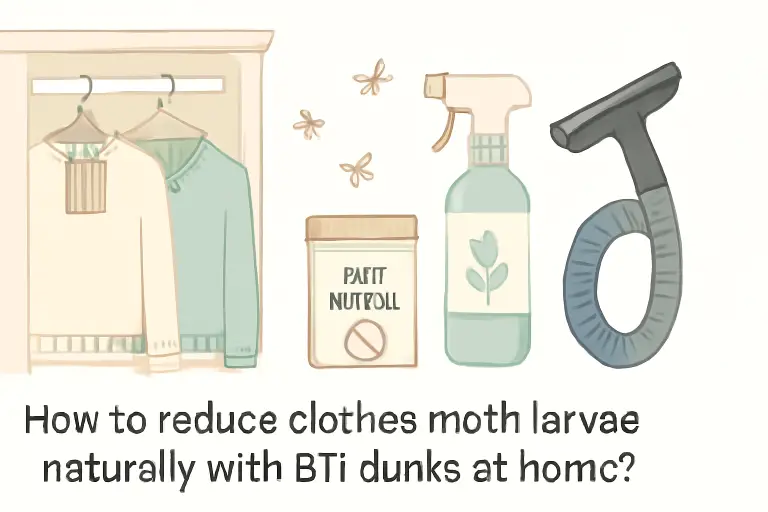 How to reduce clothes moth larvae naturally with BTI dunks at home?