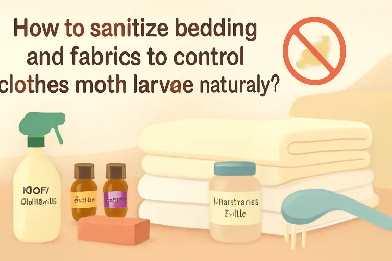 How to sanitize bedding and fabrics to control clothes moth larvae naturally?