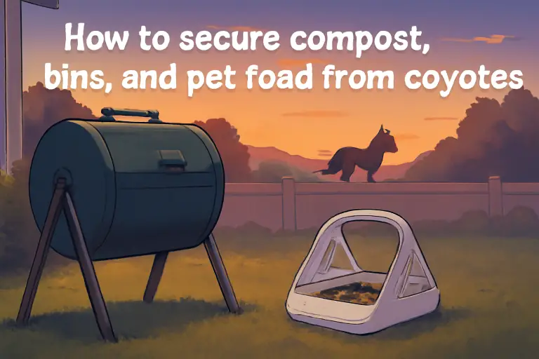 How to secure compost, bins, and pet food from coyotes?
