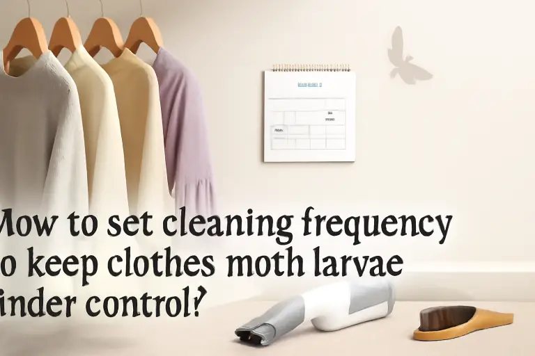 How to set cleaning frequency to keep clothes moth larvae under control?