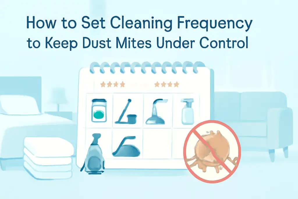 How to set cleaning frequency to keep dust mites under control?