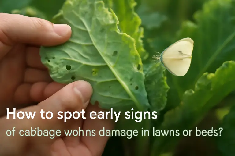How to spot early signs of cabbage worms damage in lawns or beds?