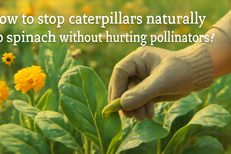 How to stop caterpillars naturally on spinach without hurting pollinators?